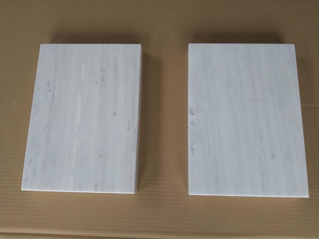 高級 天然白大理石　オーディオボード●350×250×42●5面磨き　ペア