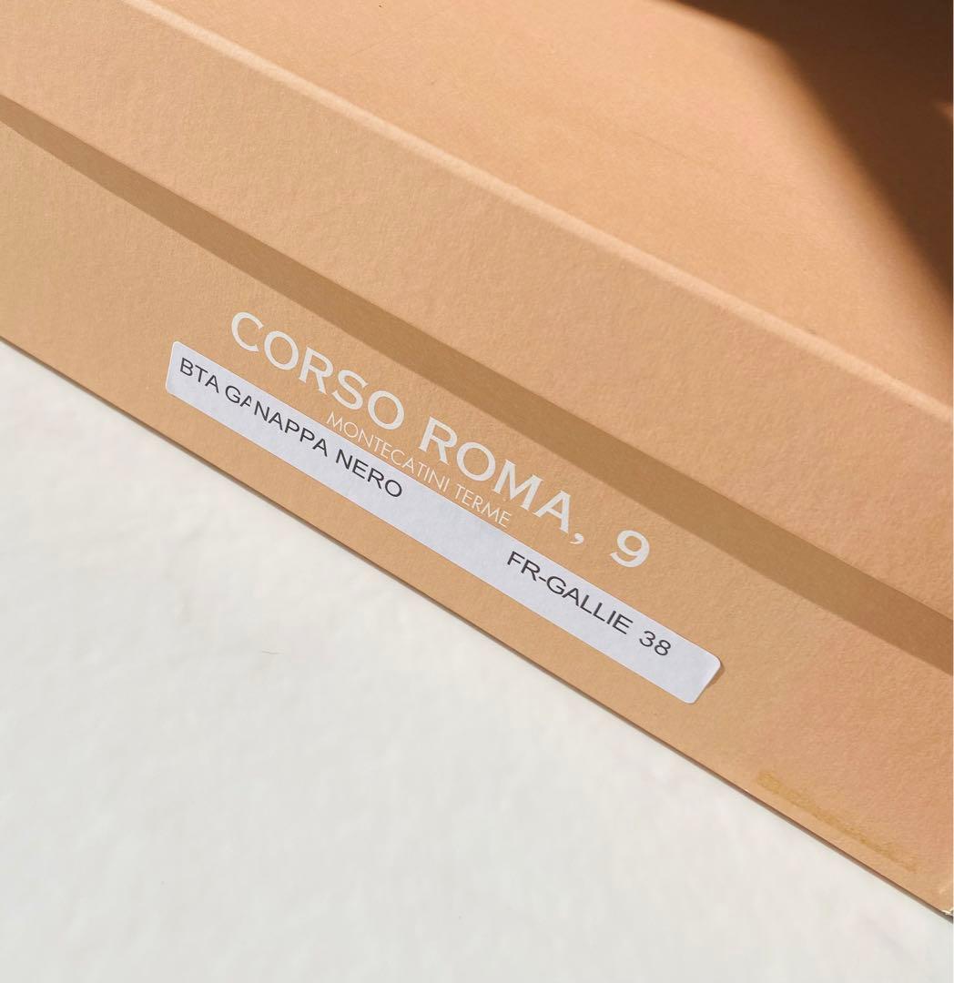 CORSO ROMA, 9 スクエアトゥ サイドゴアブーツ ブラック イタリア製