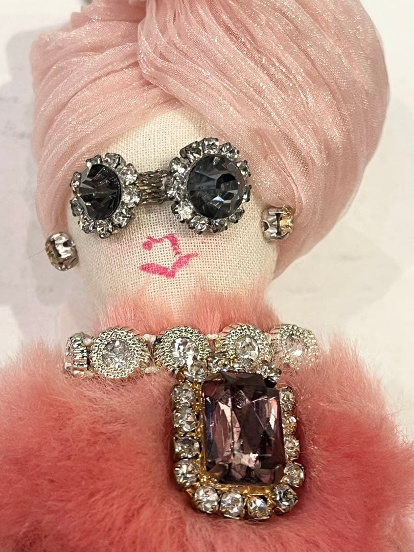 【Demodee】デモデ　ドールチャーム　チャーム　ファー　ビジュ　ピンク