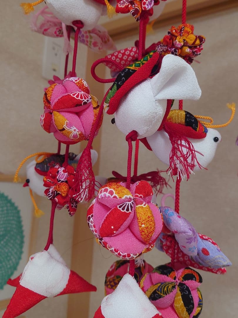 極美品　ハンドメイドひでばあちゃん作の縁起物のつるし雛No.３