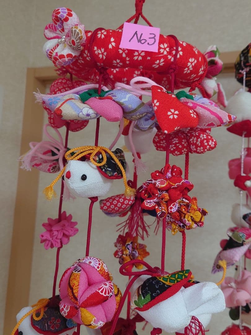 極美品　ハンドメイドひでばあちゃん作の縁起物のつるし雛No.３