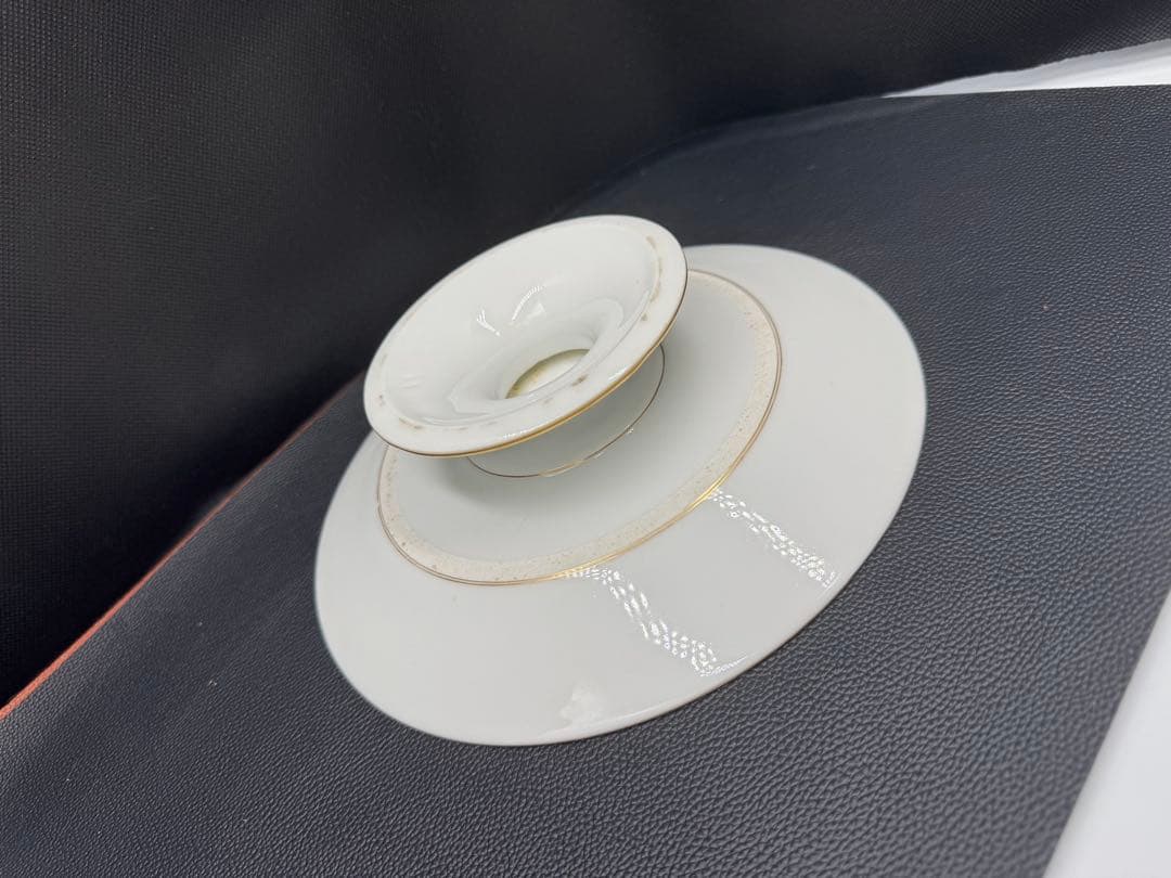 フランス　アンティーク　ハンドペイント　アザミ？花柄　高台②