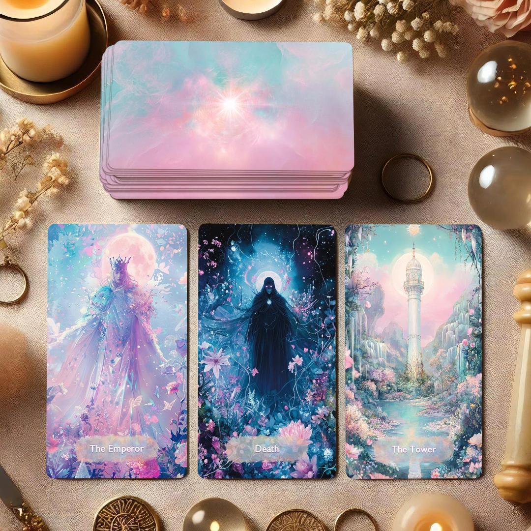 希少✨金縁ver入荷1点のみ✨超美麗イラスト✨神秘的な異世界ファンタジータロット