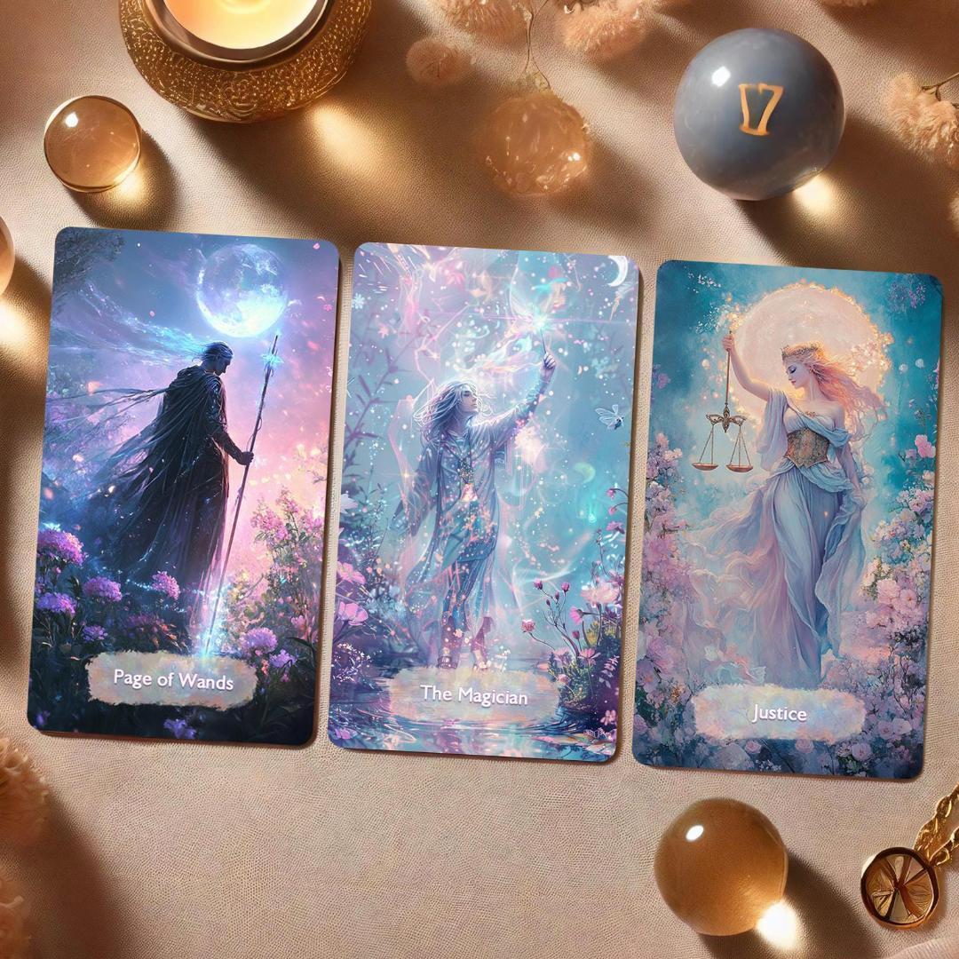 希少✨金縁ver入荷1点のみ✨超美麗イラスト✨神秘的な異世界ファンタジータロット