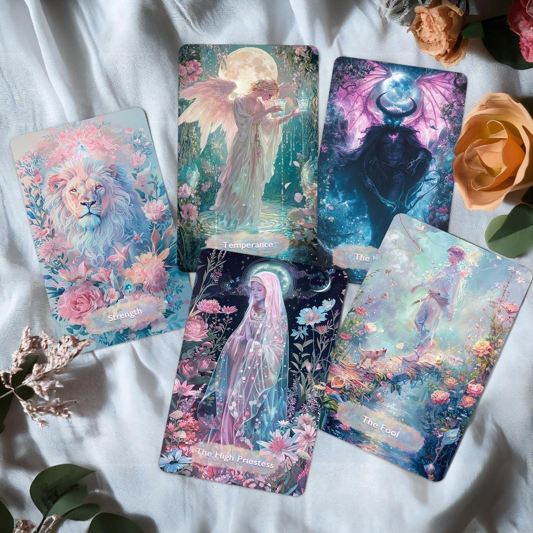 希少✨金縁ver入荷1点のみ✨超美麗イラスト✨神秘的な異世界ファンタジータロット