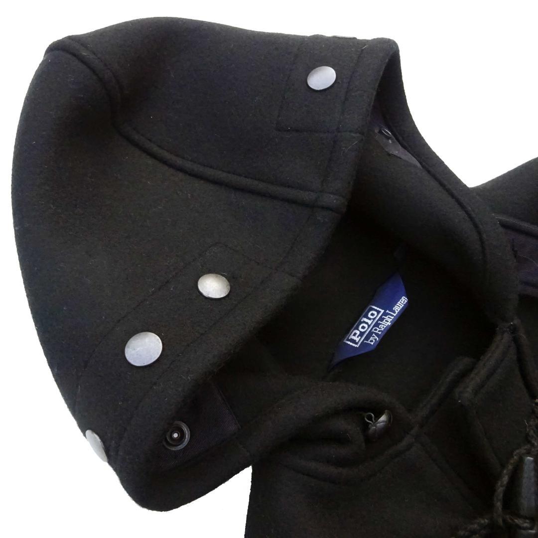 希少90年代三角タグ ポロバイ　ラルフローレン　ダッフルコート黒ブラック胡桃釦M