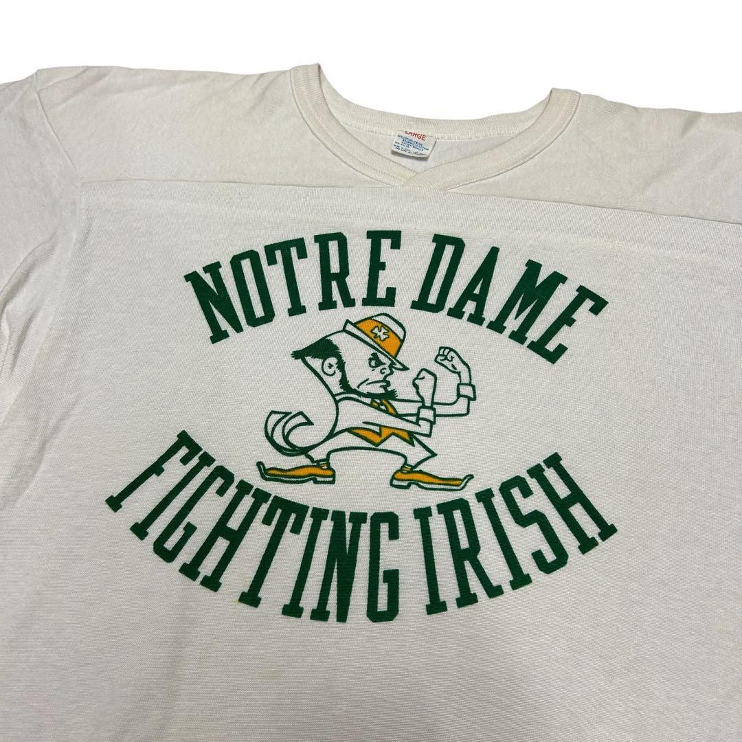 ビンテージ　80s チャンピオン　染み込みノートルダム　フットボール Tシャツ