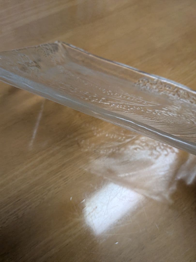 ガラス角皿10セット/盛り皿は富士山×波柄/のぞきは富士山柄/刺身