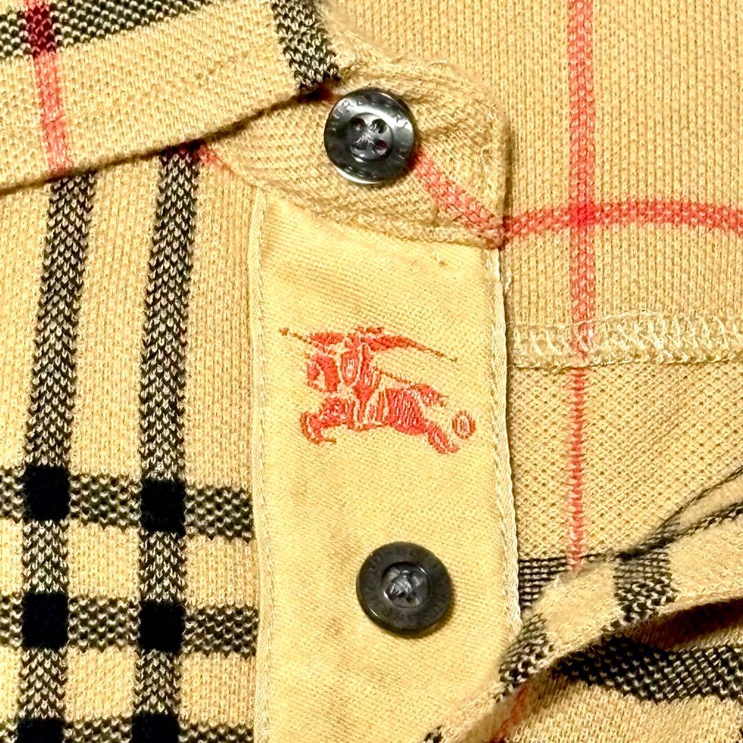 【美品】バーバリー　ゴルフ　ポロシャツ　ノバチェック　綿　100% L