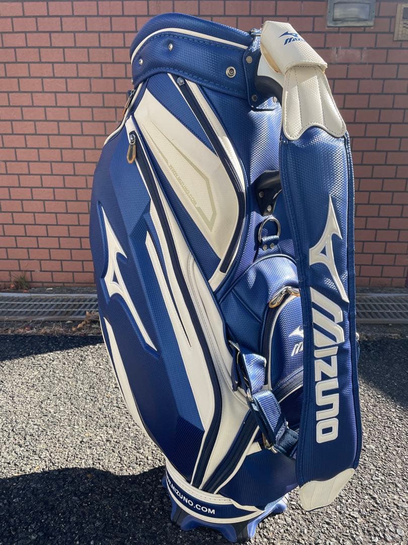 Mizuno キャディバッグ ネイビー/ホワイト　ツアーモデル