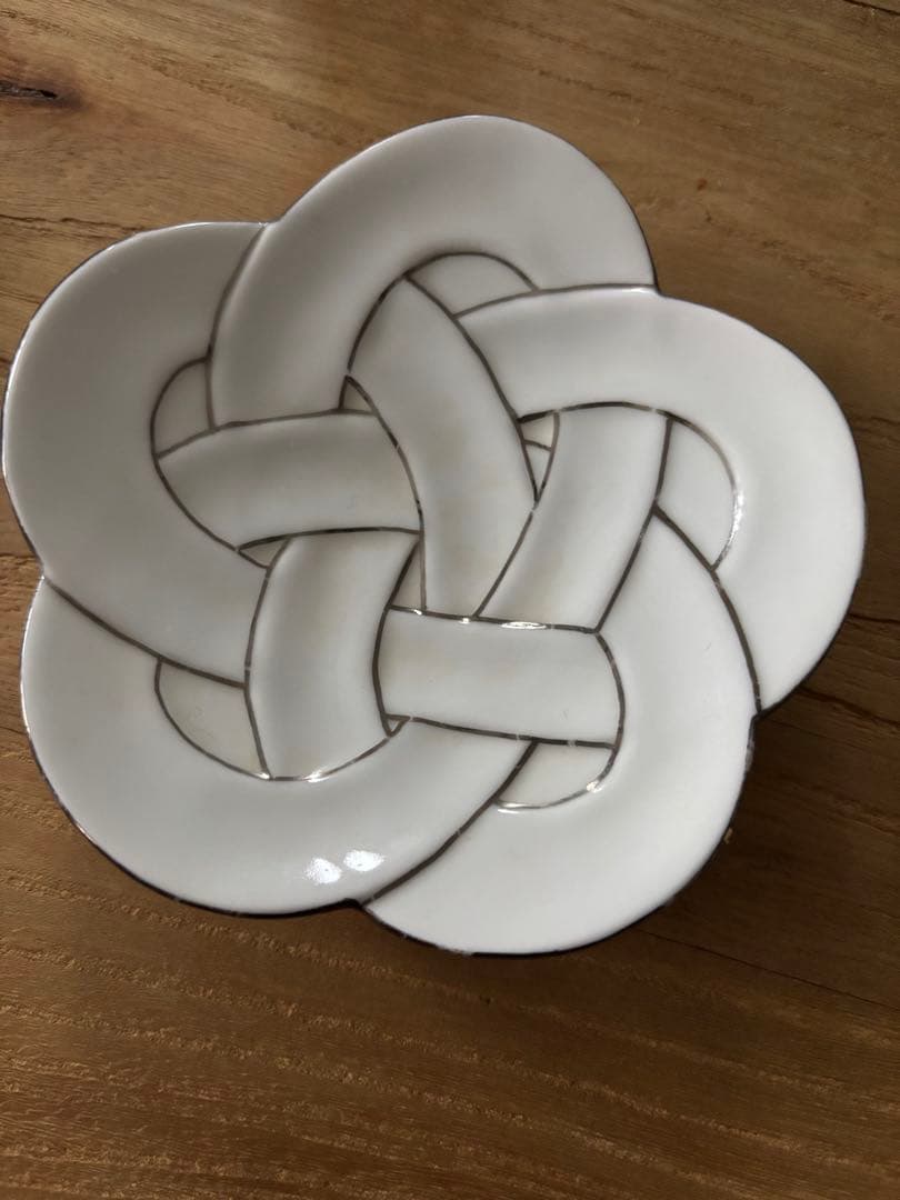 有田焼　梅結び　小皿　お正月　お祝い　銘々皿　豆皿　ゴールド　シルバー　4枚