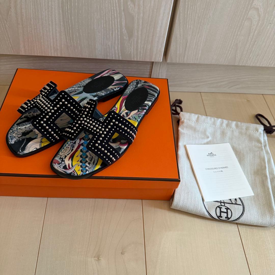 エルメス　HERMES オラン スタッズ サンダル　36