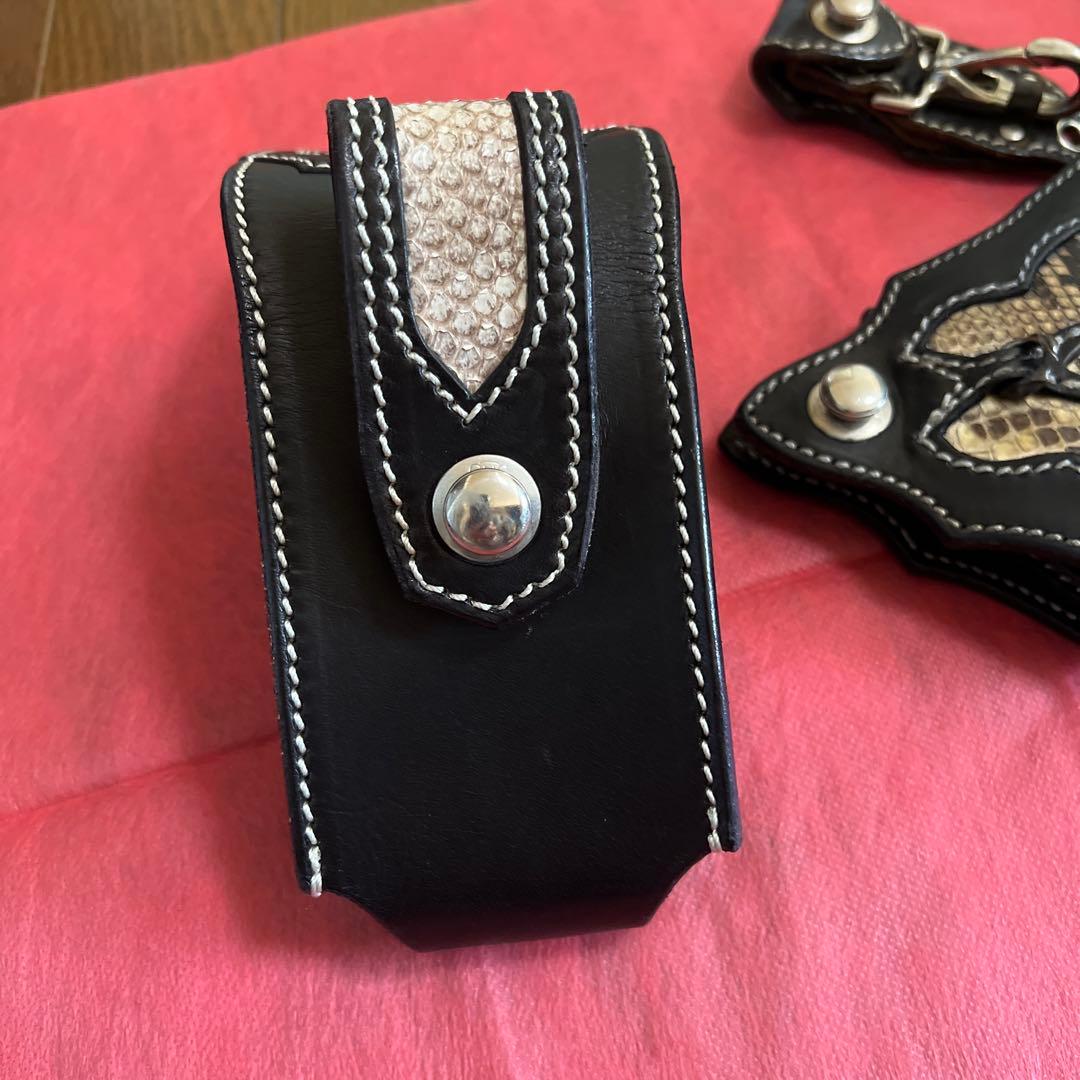 MANIFOLD パイソン シガレットケース ベルトポーチ