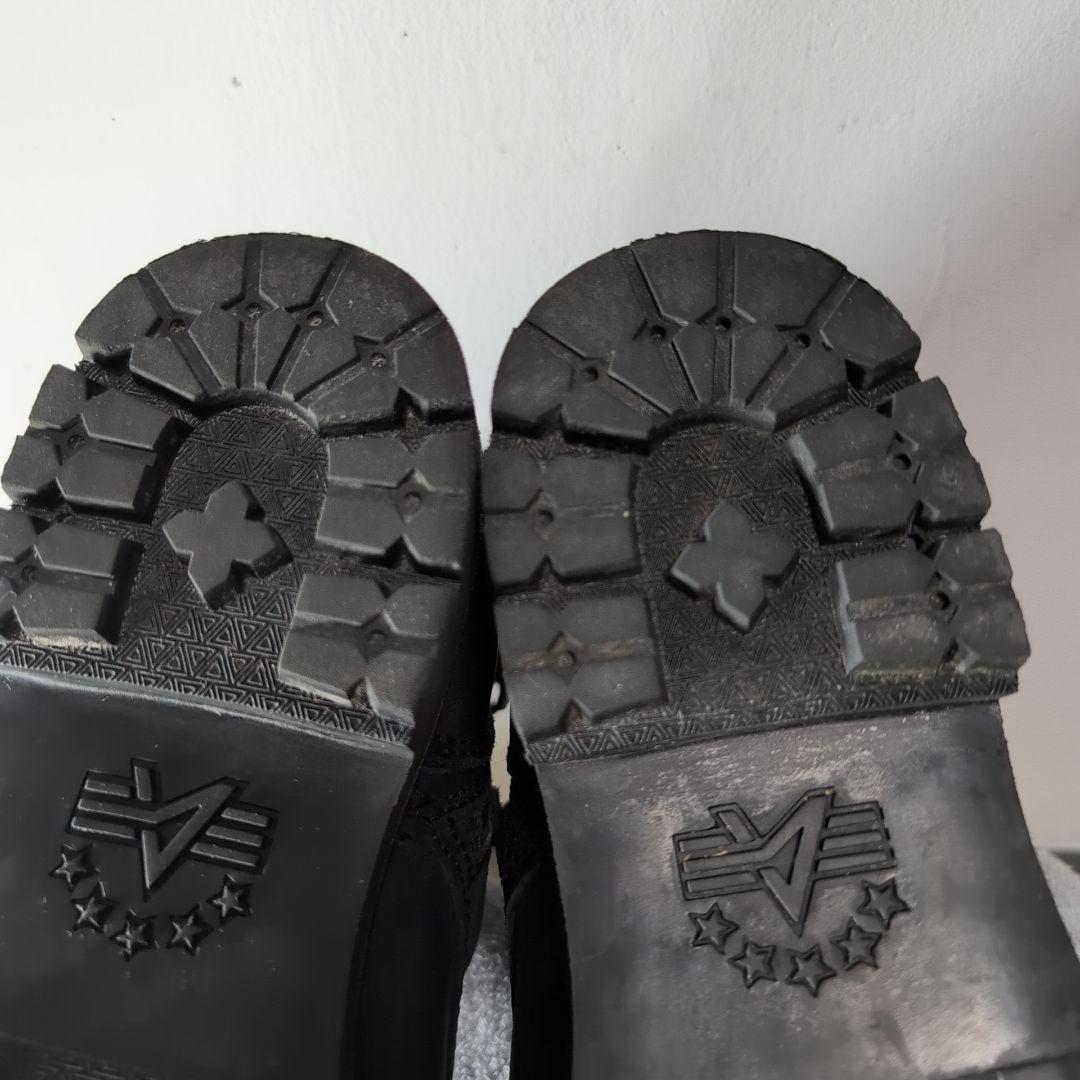 ALPHA INDUSTRIES レザー 黒 ライディングブーツ 26.5