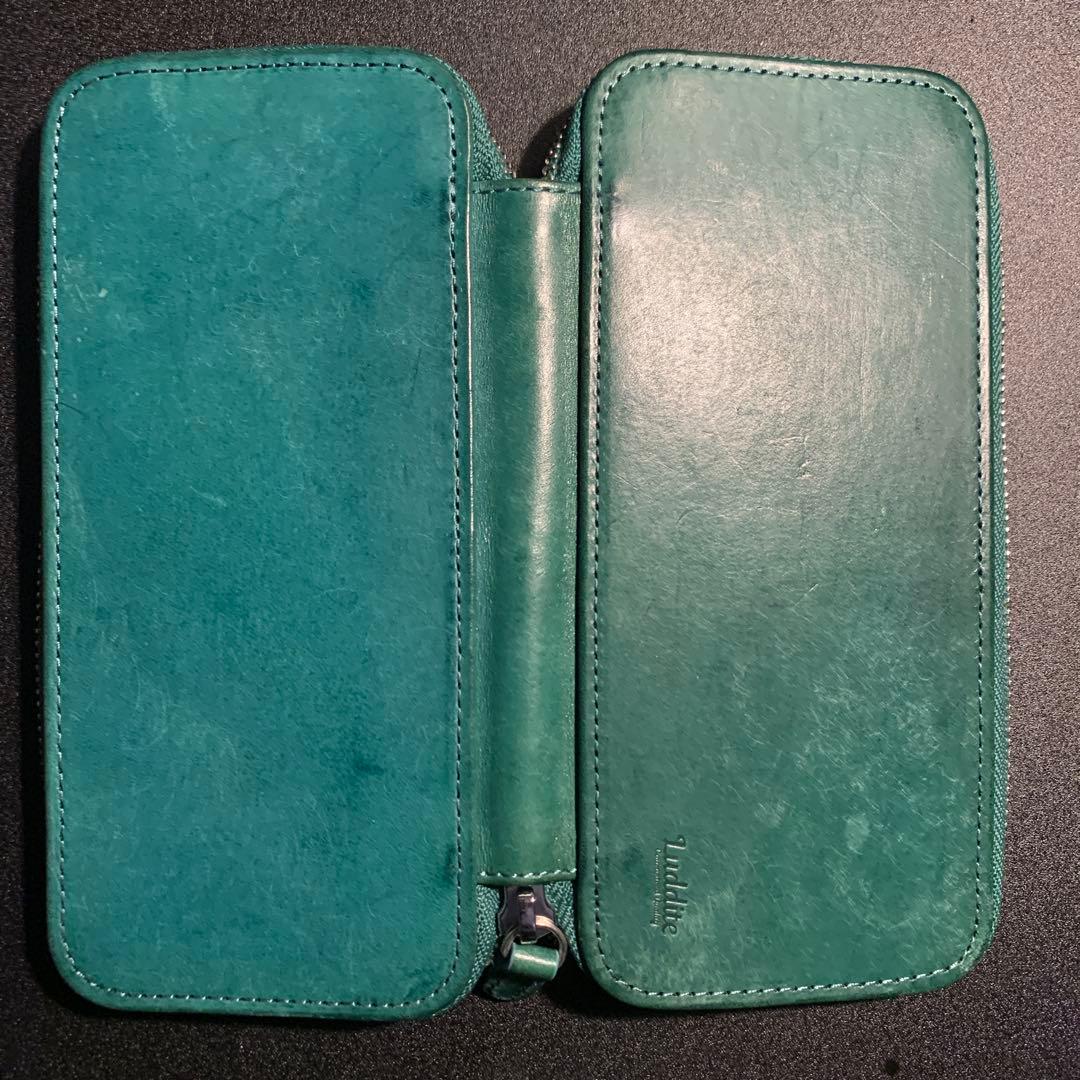 Luddite ラウンドジップ エッセンシャルMAYA ティール&定規と芯ケース