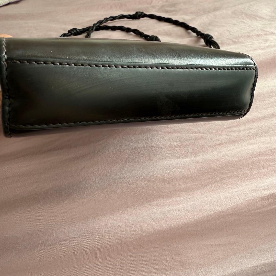 JIL SANDER ブラウンレザーショルダーバッグ