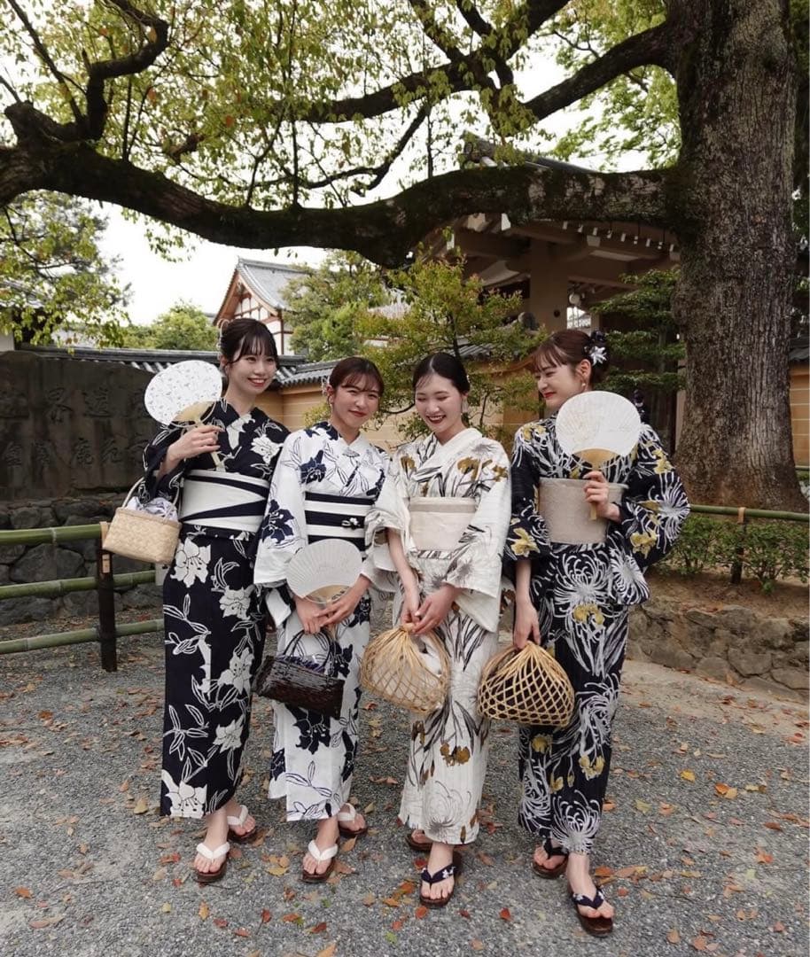 【utatane×Acka.】浴衣3点セット 百合 navy ネイビー