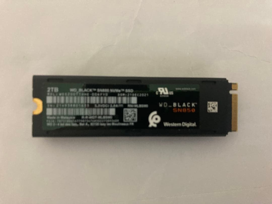 WD_BLACK SN850 NVMe SSD 2TB ヒートシンク付き