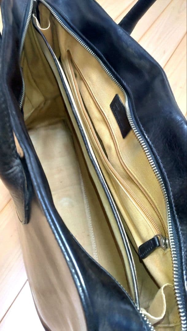 ラルフローレン 黒 レザー ビジネスバッグ