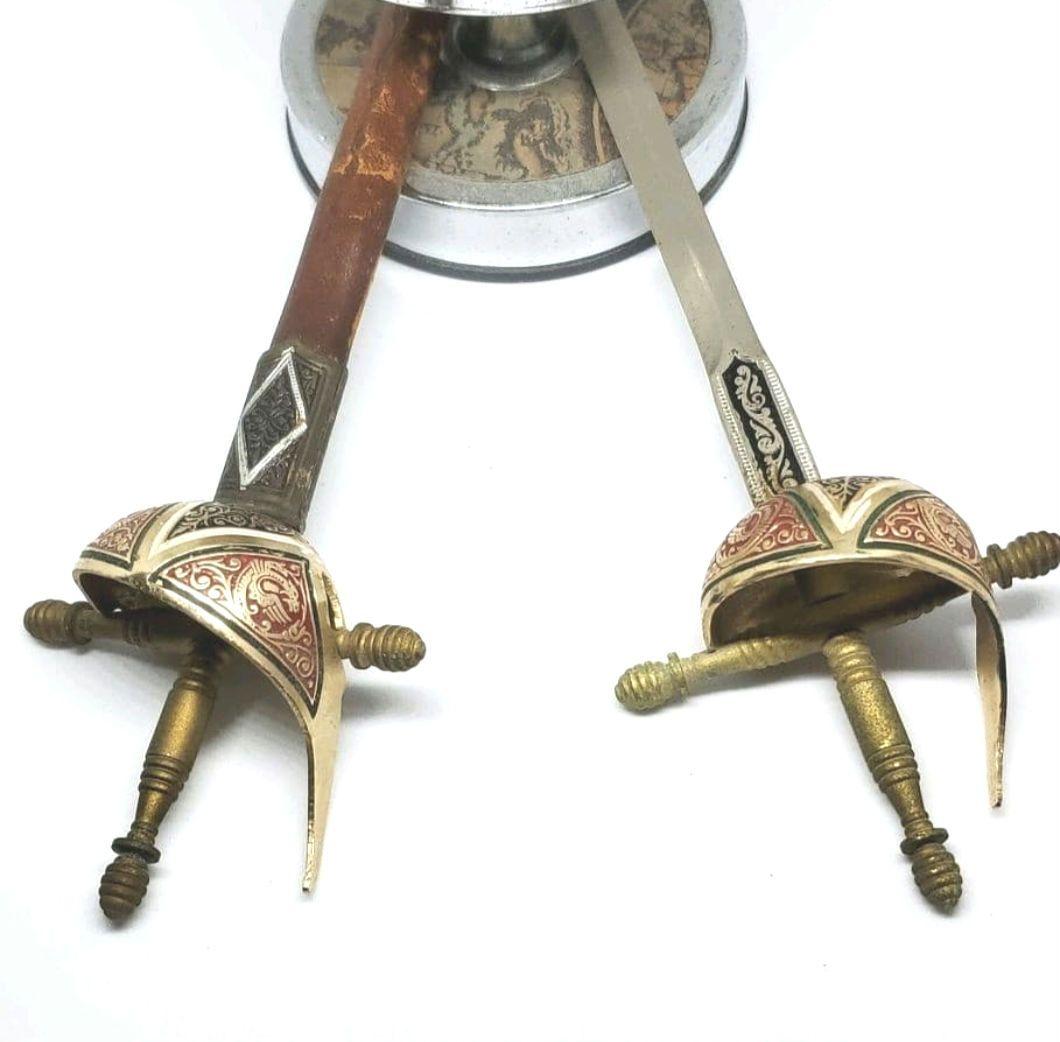 希少 アンティーク ペーパーナイフ 2本セット 鞘付き パイレーツ サーベル型