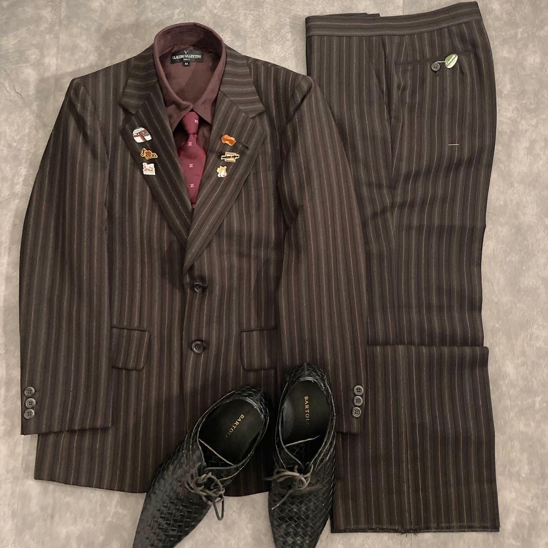 CELINEネクタイ付 日本製ヴィンテージスーツ 成人式 卒業式 セットアップ