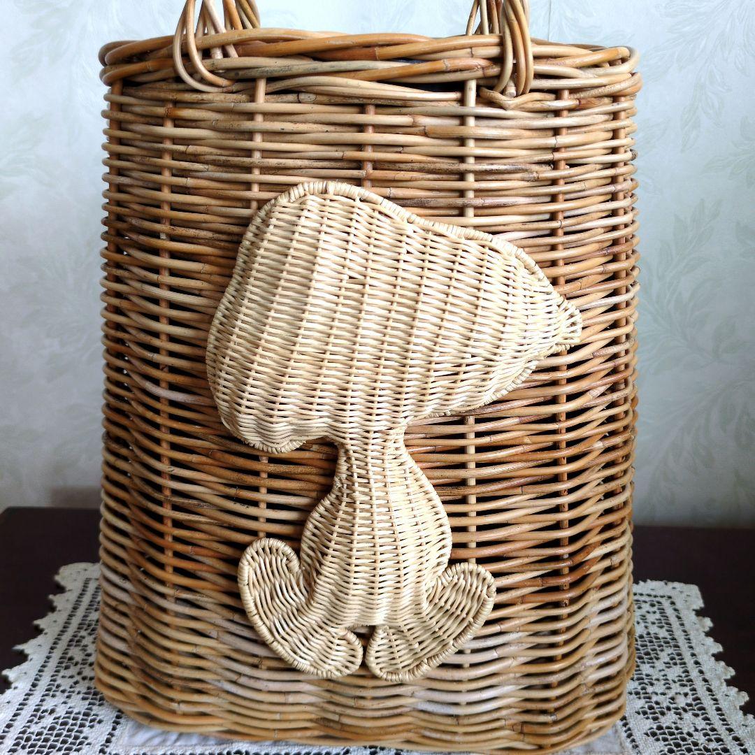 KIS Design PEANUTS SNOOPY　スヌーピー 籐カゴバッグ