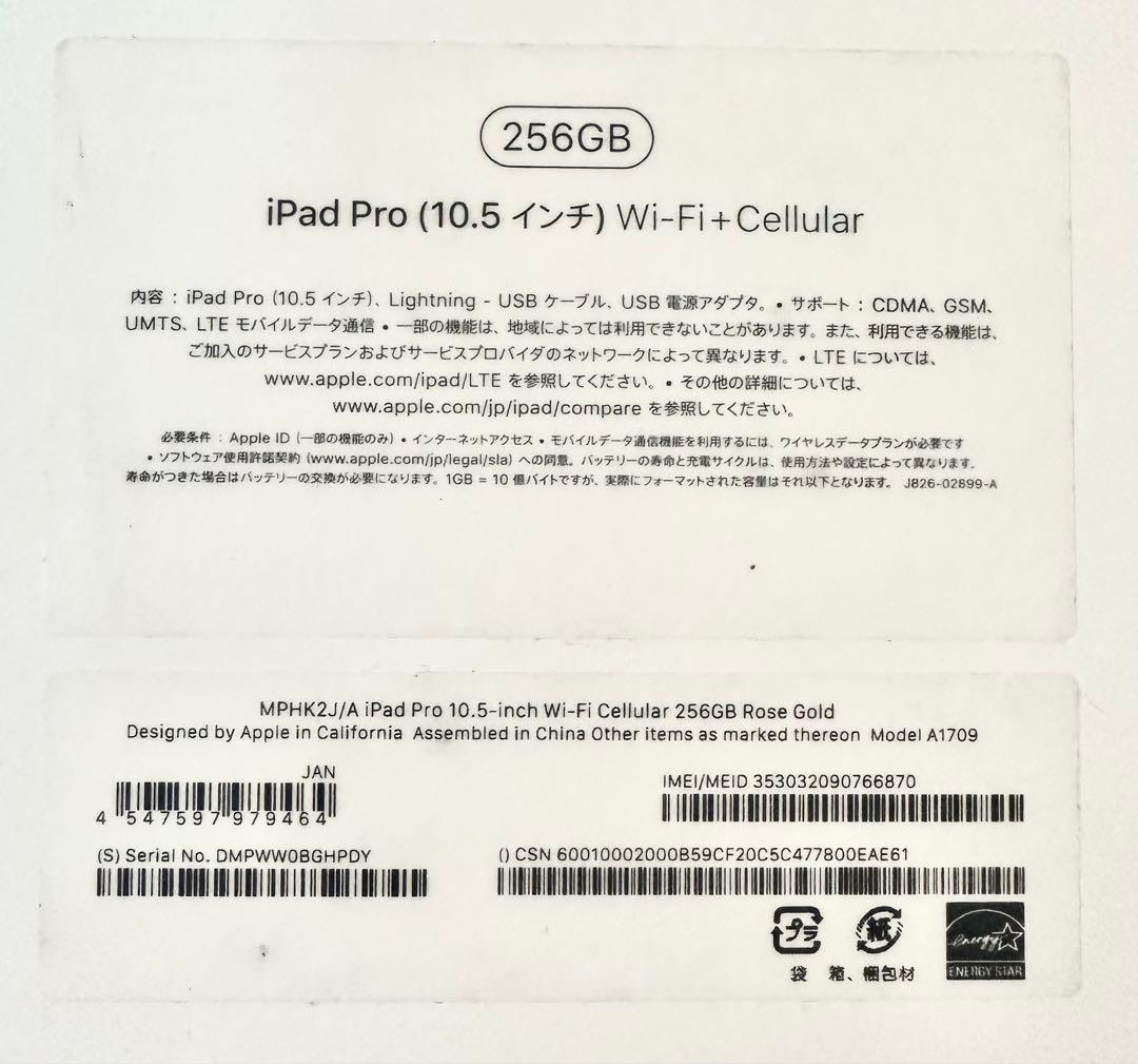 iPad Pro 10.5インチ　A1709