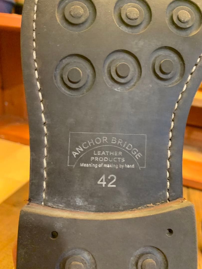 Anchor Bridge チロリアンシューズ　黒レザー 26〜26.5相当