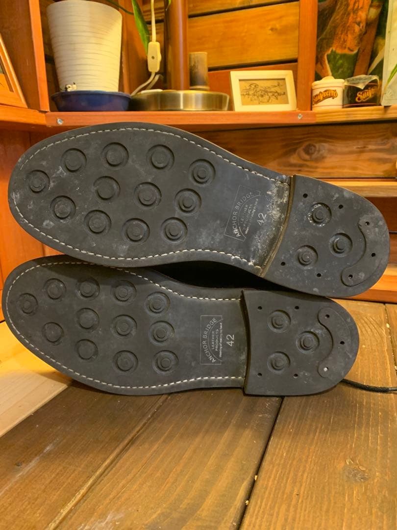 Anchor Bridge チロリアンシューズ　黒レザー 26〜26.5相当