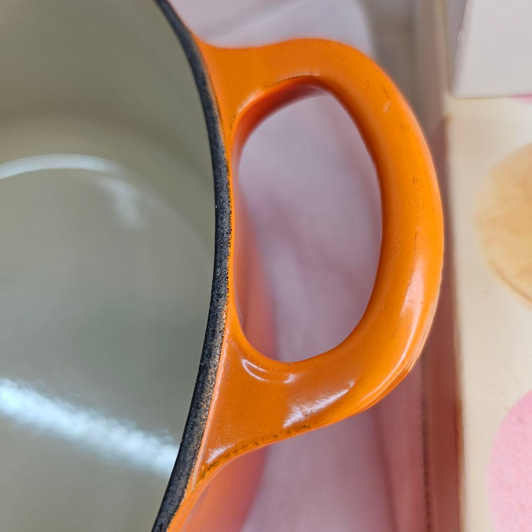 LE CREUSET ル・クルーゼ 26CM オレンジ 鋳鉄 両手鍋
