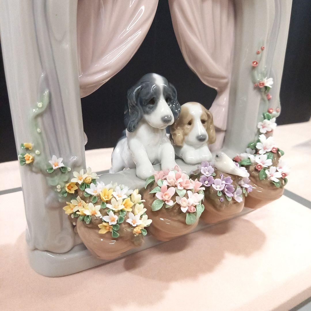 LLADRO リヤドロ 可愛いながめ ガラスケース付き 一部欠けあり