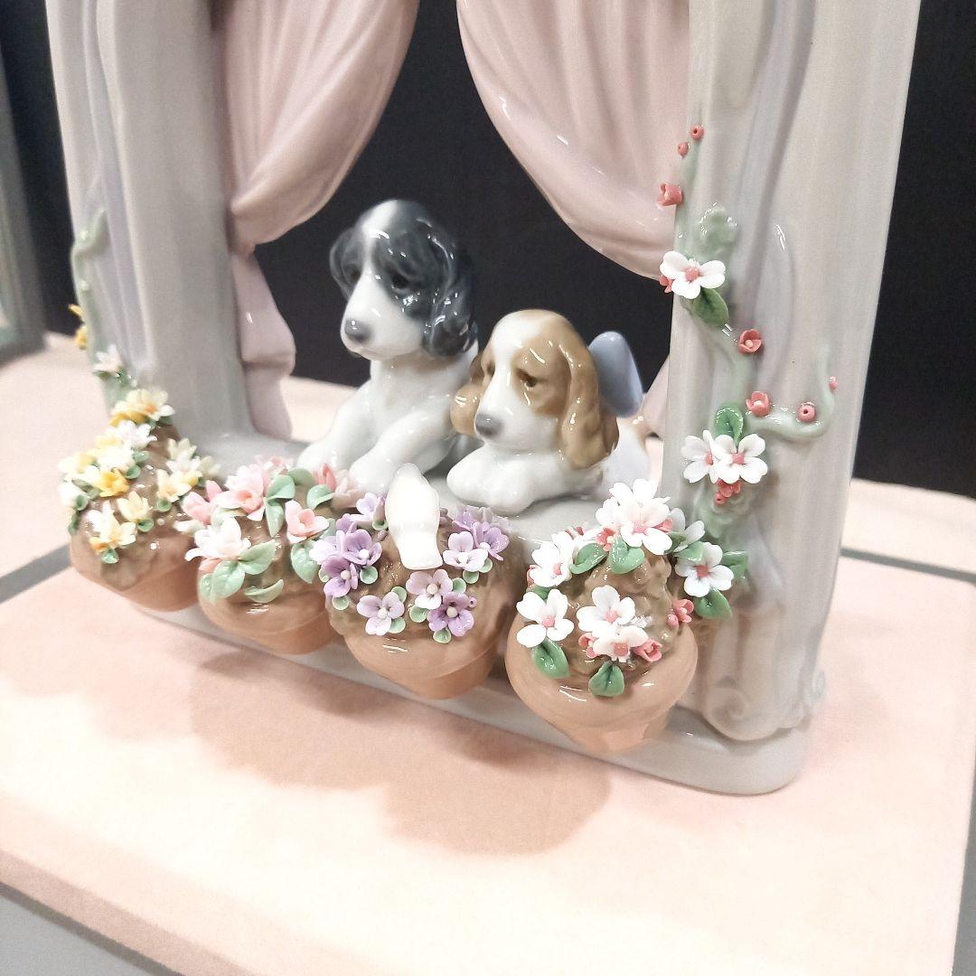 LLADRO リヤドロ 可愛いながめ ガラスケース付き 一部欠けあり