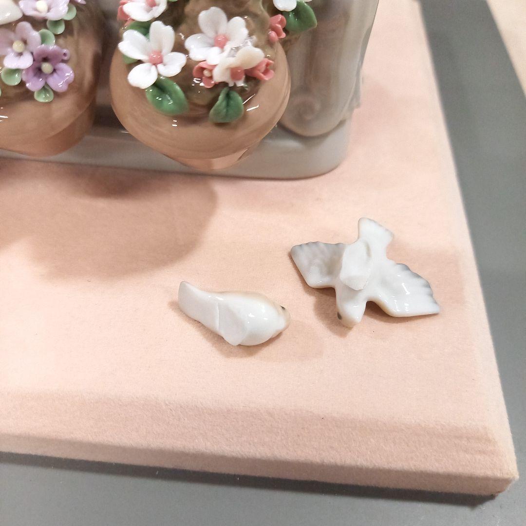 LLADRO リヤドロ 可愛いながめ ガラスケース付き 一部欠けあり