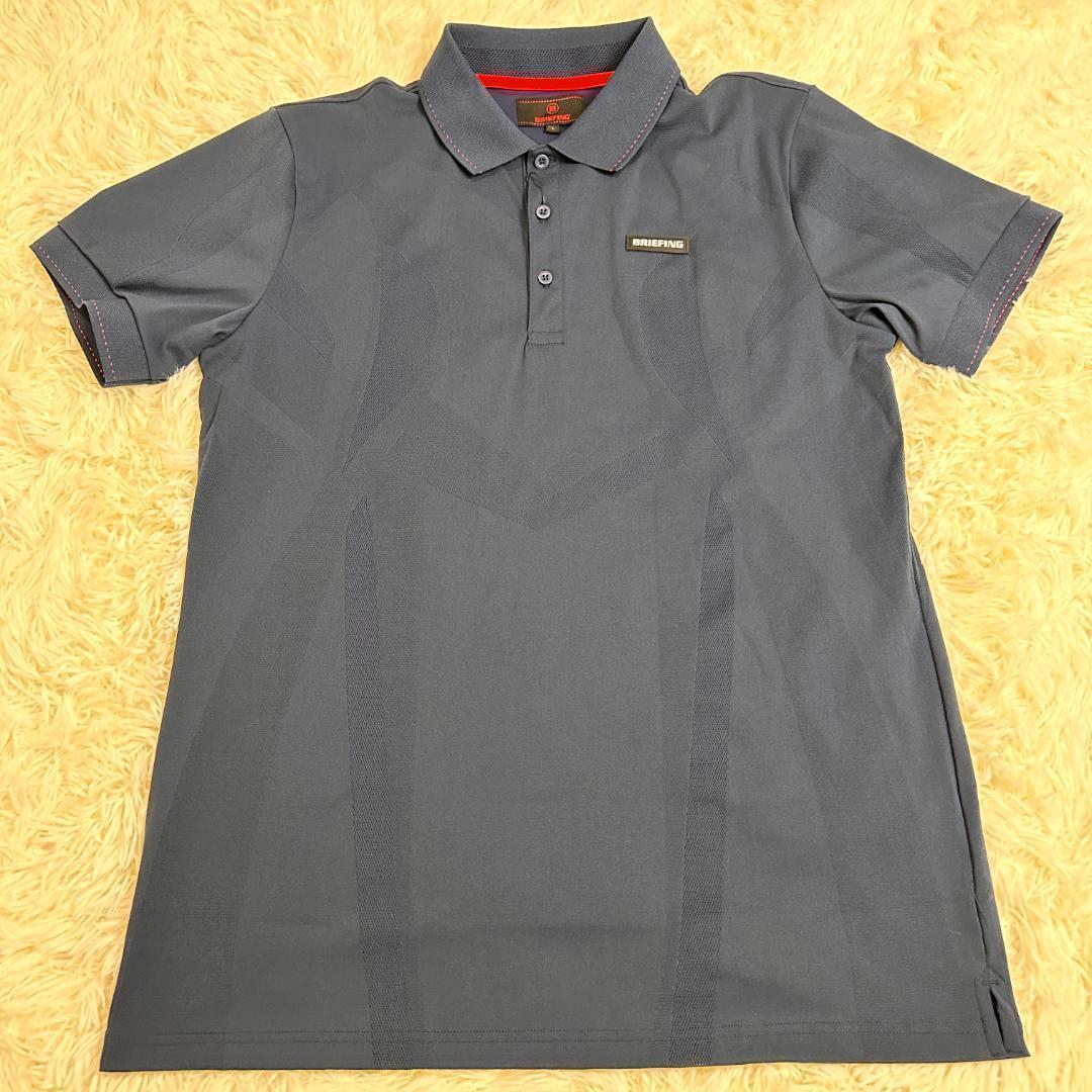 ブリーフィング ゴルフウェア ラッセルメッシュデザイン ポロシャツ ネイビー L