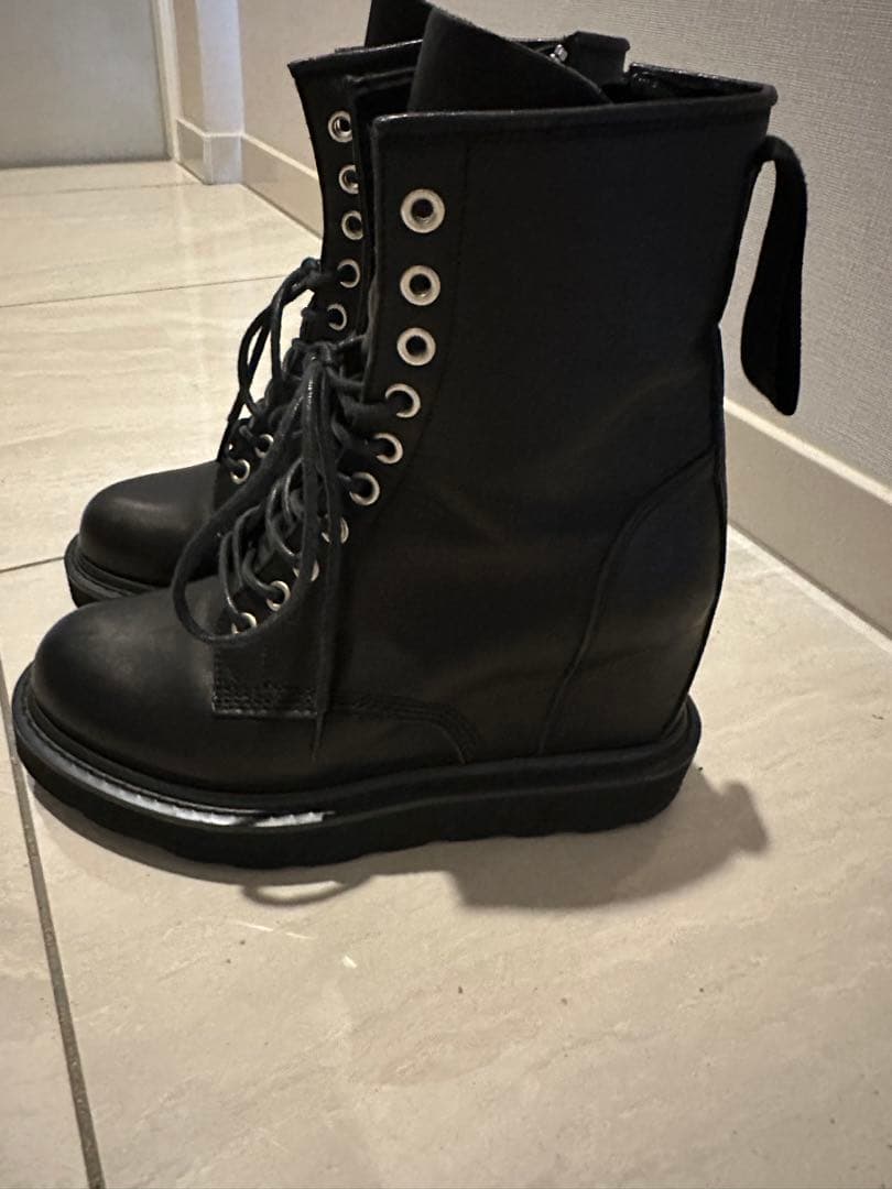 ミハラヤスヒロ×リミフゥ ブーツ レースアップ インヒール レザー ショート