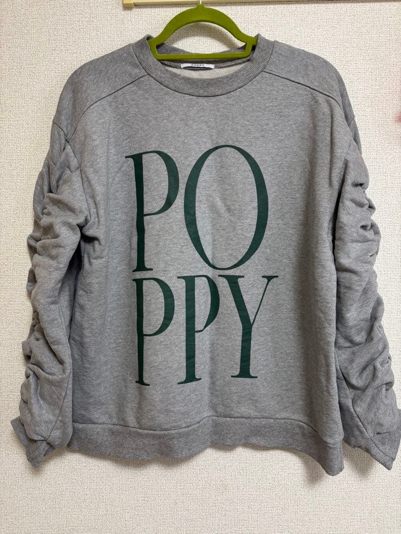 Poppy トレーナー　スウェット　グレー フリーサイズ