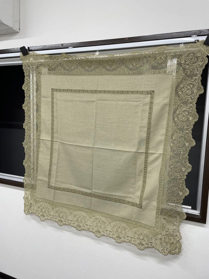 【新品美品 一点物希少】F&L ゴールドレースクロス テーブル アンティーク