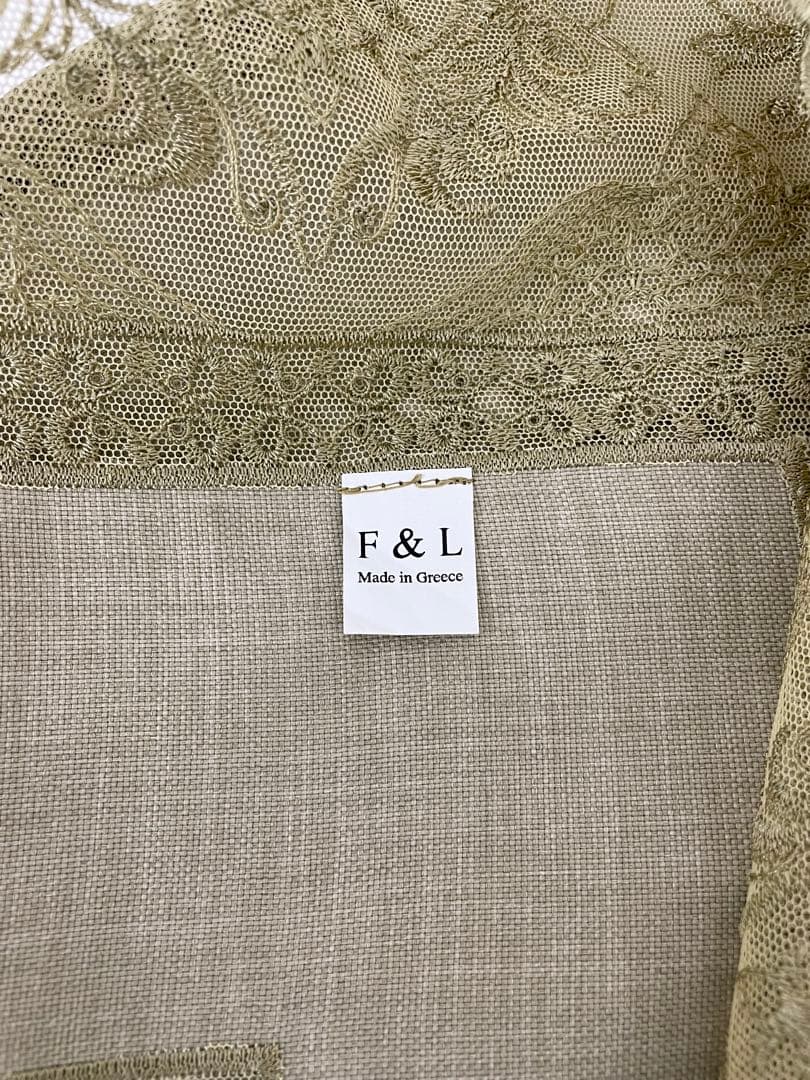 【新品美品 一点物希少】F&L ゴールドレースクロス テーブル アンティーク