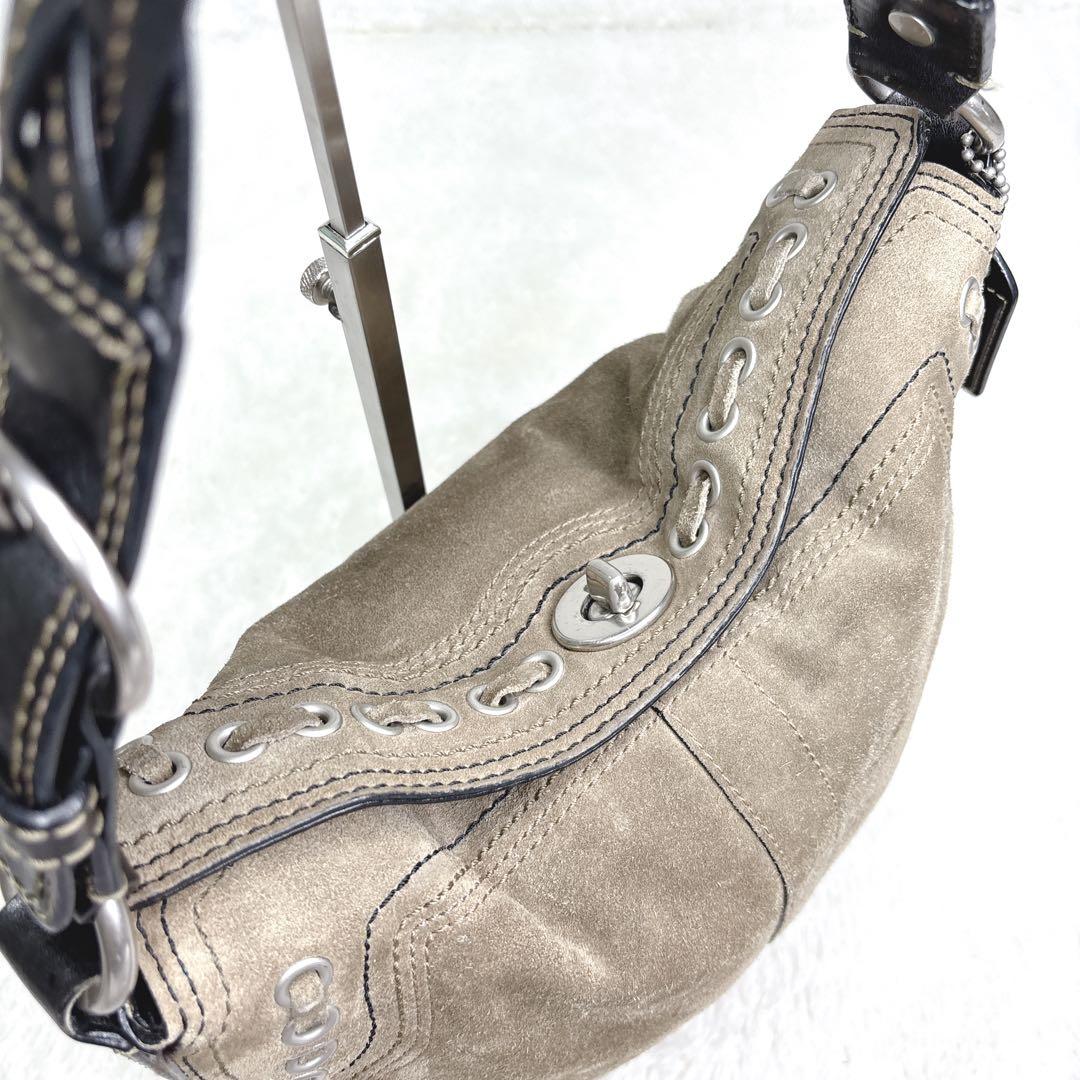 COACH コーチ　スエード ターンロック金具　ショルダーバッグ y2k