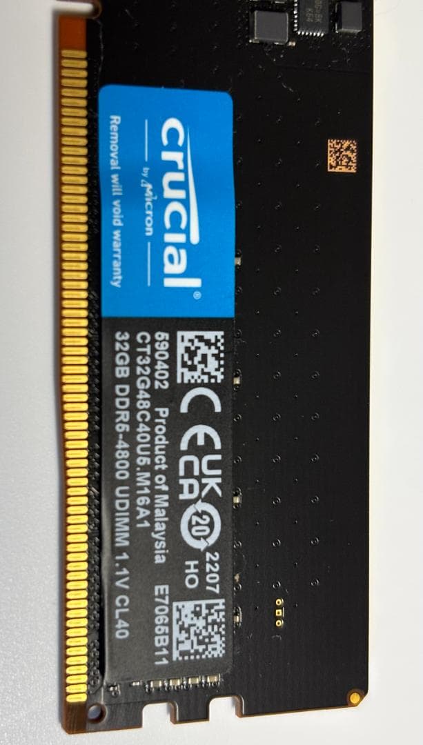 【美品】Crucial DDR5-4800 64GB KIT　(32GB×2)