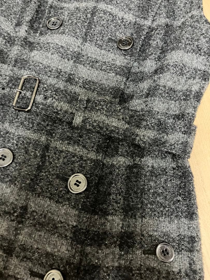 美品　バーバリー　ロンドン　ワンピース　ジレ　チェック　グレー　ニット