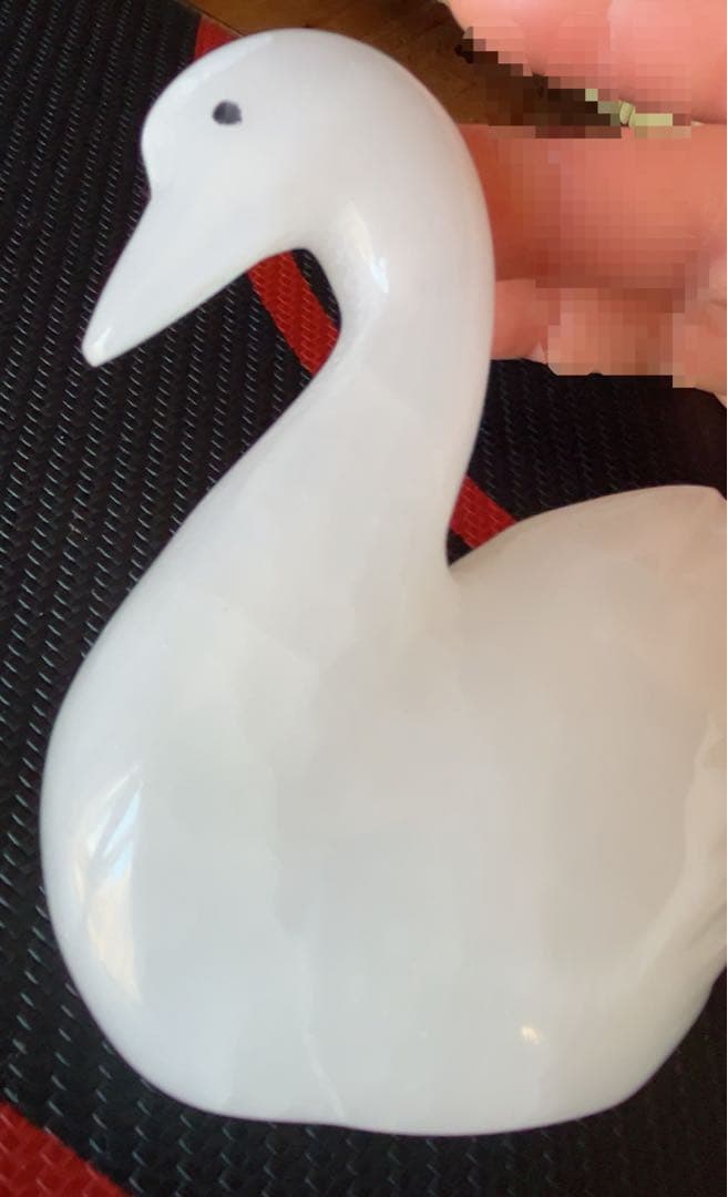 天然石美術品 白鳥 インテリア スワン 置物　2体