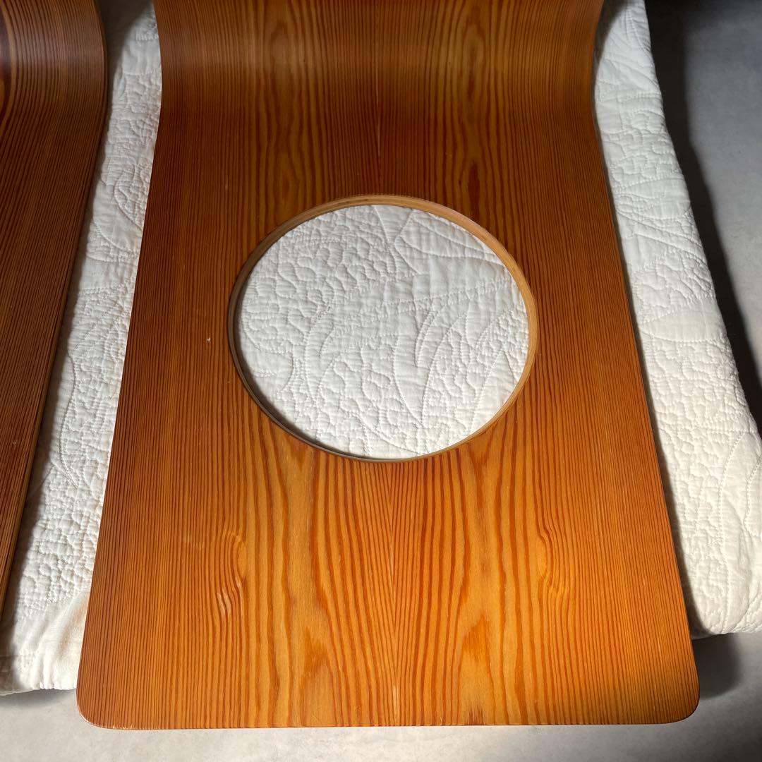 天童木工　座椅子　３個　旧ロゴ　シールあり　藤森健次　デザインの銘品