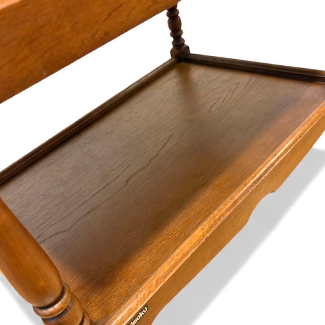 カリモク キッチンワゴン 3段 キャスター アンティーク トレー取外し可