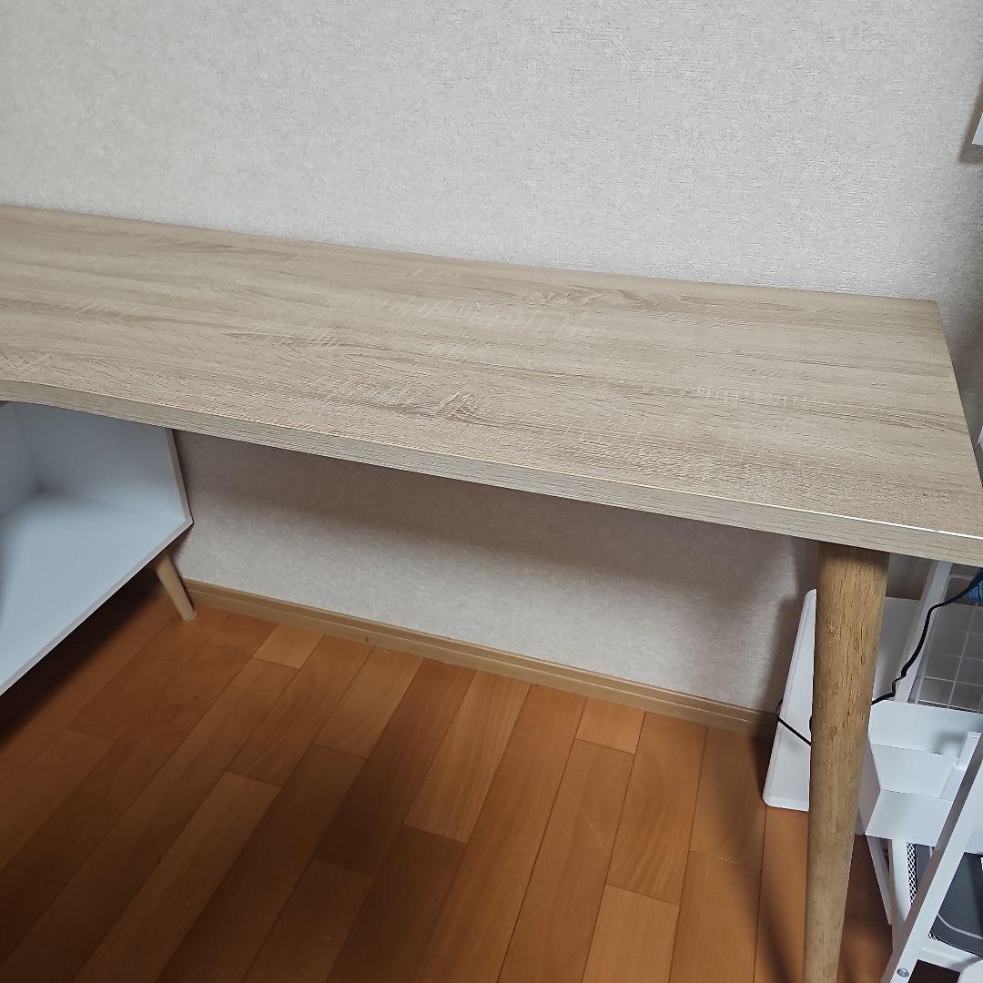 デスク L字 机 白 おしゃれ 収納 木製 PCデスク 学習机