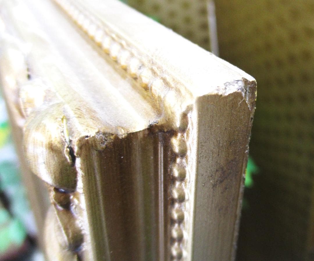 ★アンティーク調　ミラー ゴールド 50x170cm　姿見　ロココ調　スタンド付