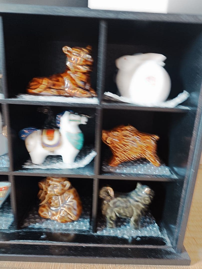 週末値下げ 招福十二支干支揃え 藤森兼明作 専用飾り棚セット