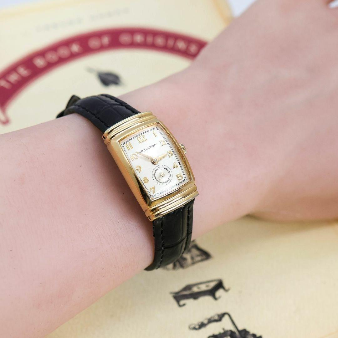 稼働 HAMILTON 腕時計 トノー スモセコ 6200A 1715