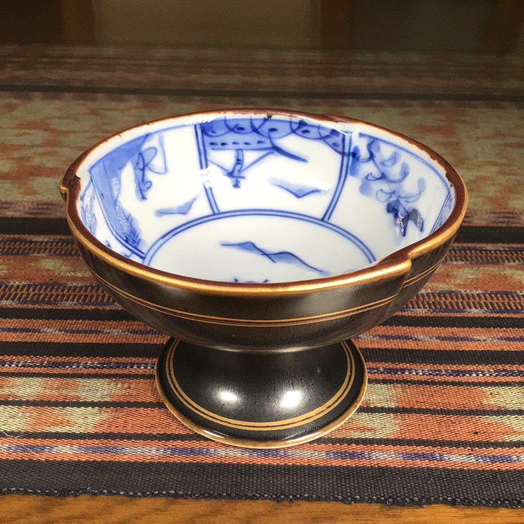 フォロうー特価』　有田焼　吉右衛門　3代目　原田吉泰　『染付天目四君子』　高台鉢