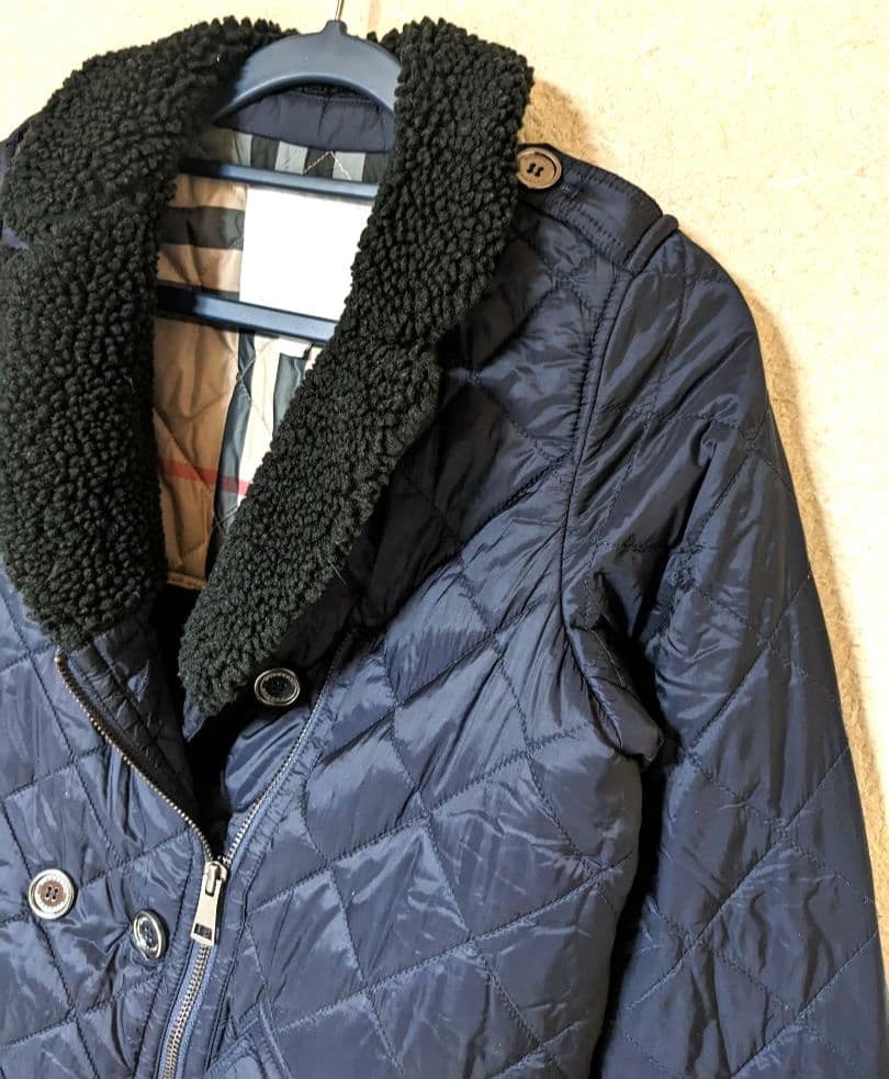 バーバリー　キルティングジャケット　ノバチェック　中綿コート　150　美品